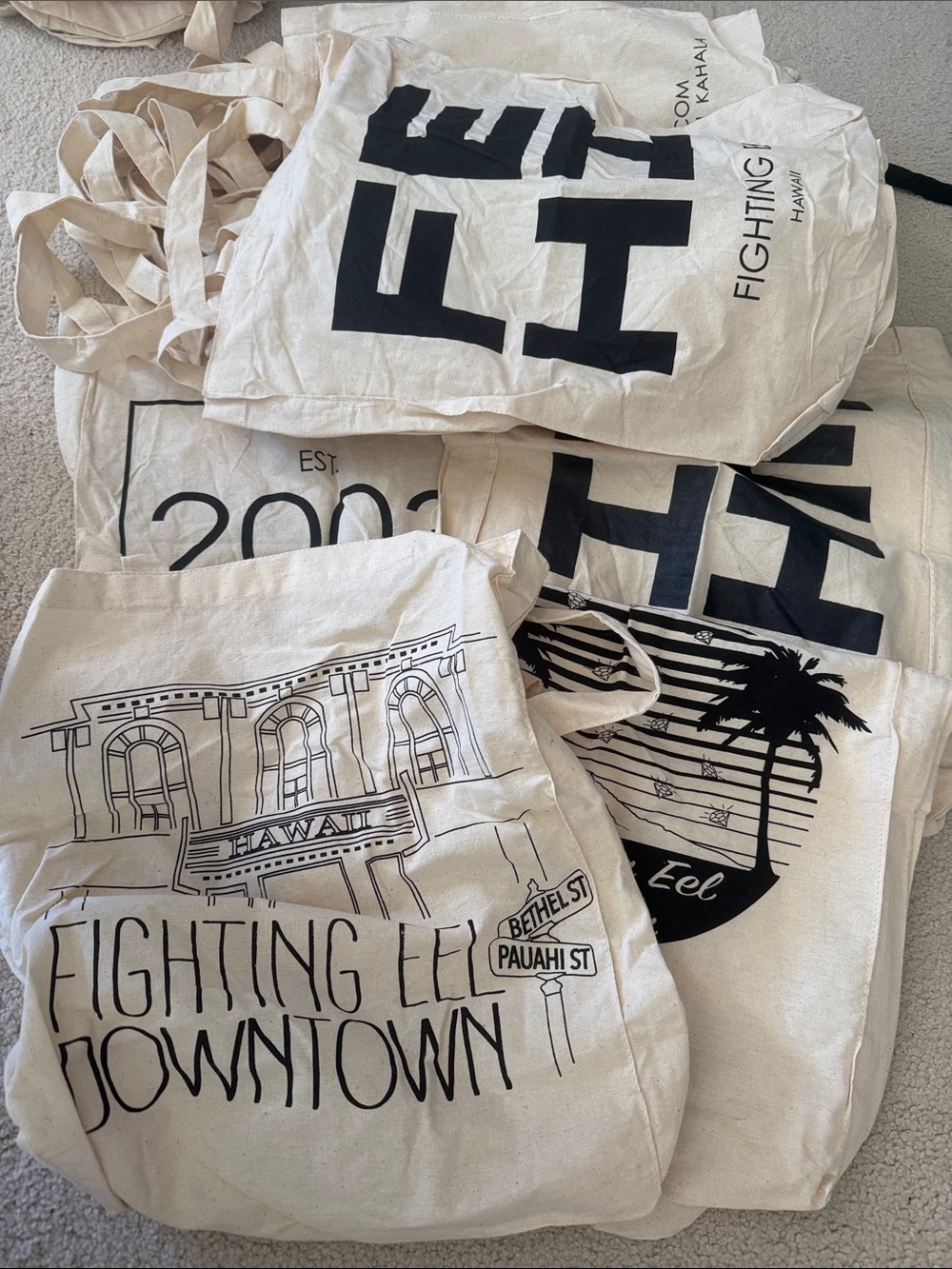 10 Fighting Eel Reusable Shopping Bags New